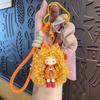 Creative Cartoon Wavy Hair Girl Keychain - Cute Phone Lanyard & Bag Charm Gift