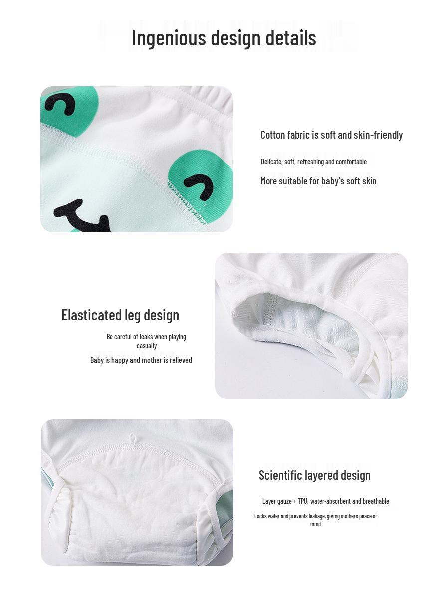 

Babi Elephant Waterproof Washable Kids Training Pants - Breathable Leak-Proof Diaper for Boys & Girls (Spring/Summer) Yellow (Colorful Park) - 100/33