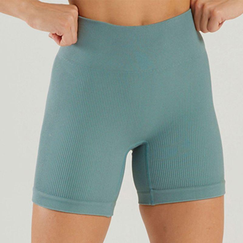 In Stock Fashion Seamless Knitting Thread Sexy Sports U Collar Vest Pants Yoga Clothes Fitness Suit