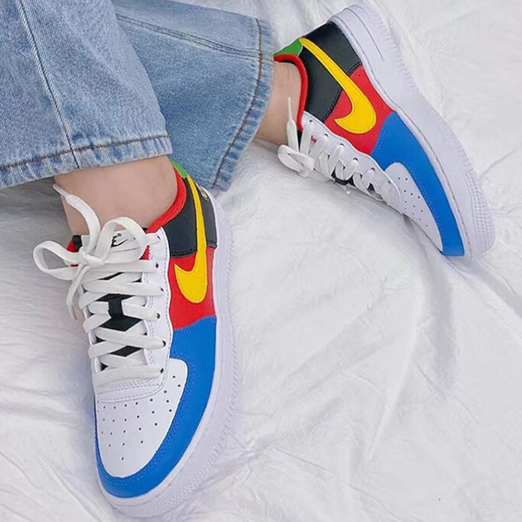 UNO x Nike Air Force 1 Low GS 50th Anniversary Παιδικά Αθλητικά Παπούτσια Λευκό Κίτρινο-Zest Πανεπιστημιακό-Κόκκινο DO6634-100