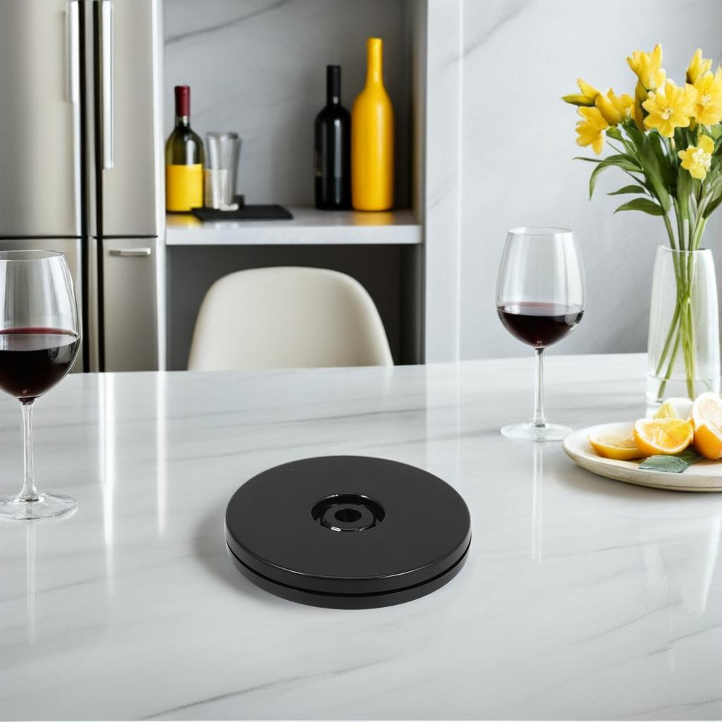 360 Degree Rotating Display Stand Black Swivel Base for Restaurant Menu Cake Condiment Display Dining Table Turntable Tray