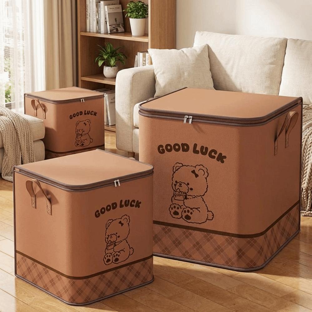 Non-woven Fabric Clothes Quilt Storage Bag Large Capacity Dust-proof Luggage Clothes Organizer Cute Folding Closet Organizer