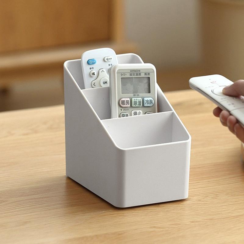 Simple Brush Colored Pen Marker Desktop Stationery Storage Box Multi-Functional Three Squares Desktop Sundries Storage Holder