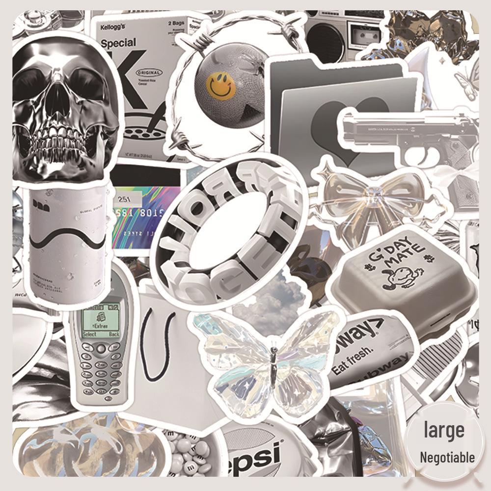 60 listů vícebarevných samolepek ve stylu INS: Realistické malé předměty v modré, růžové, fialové, žluté a zelené barvě