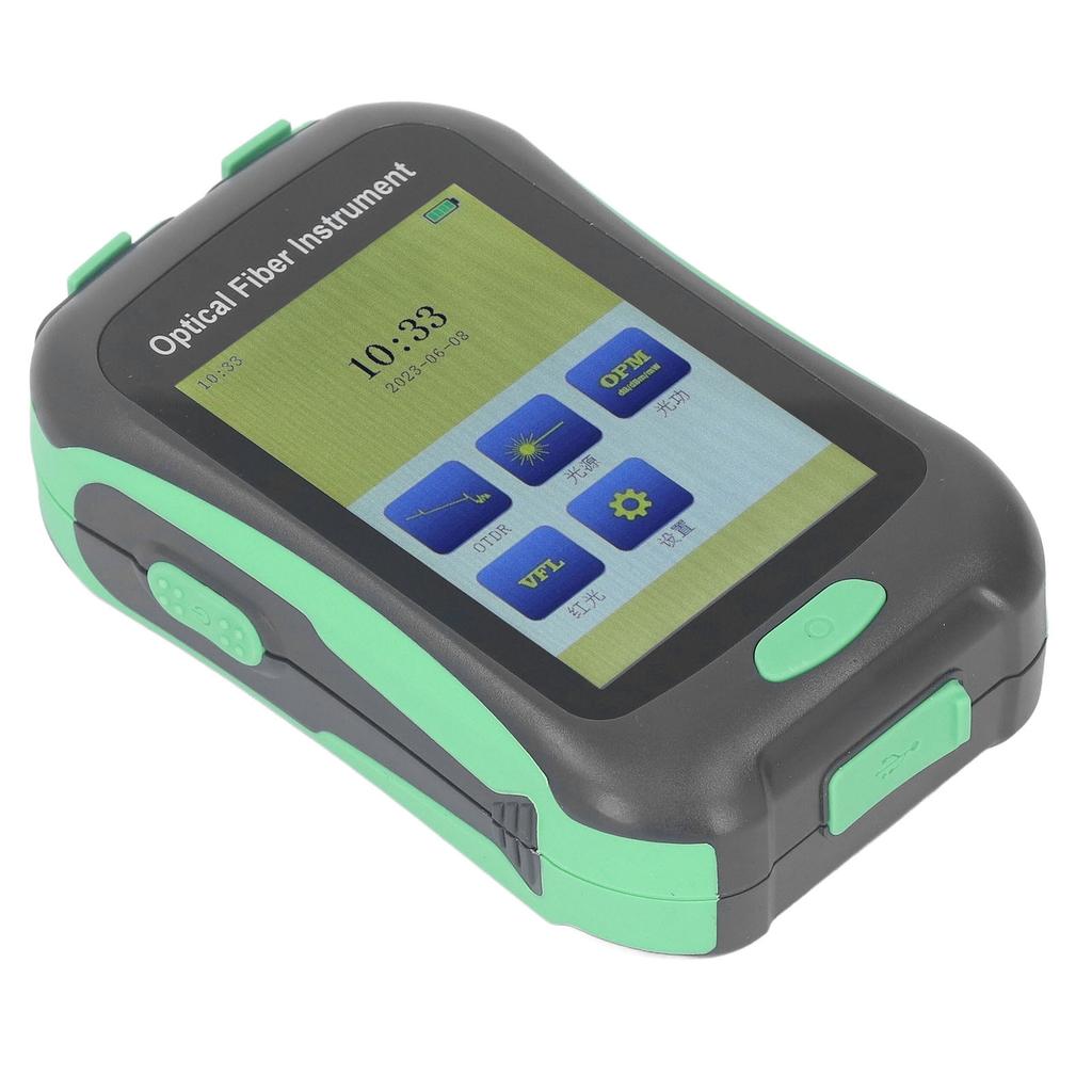 3.5 Inch Touching Display Screen Fiber Tester 5 In 1 AUA 18A Optical Time Domain Reflectometer US Plug 100‑240V