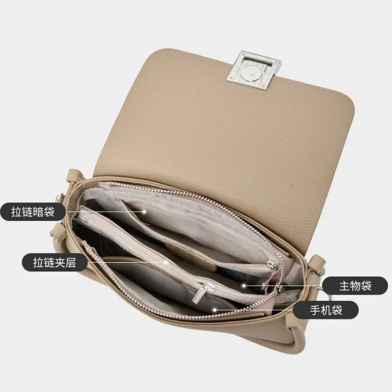 Luxury Ladies' Crossbody Bag 2026 Summer - TOGO Cowhide Leather Small Square Shoulder Bag, Fashiable Purse for Daily Use