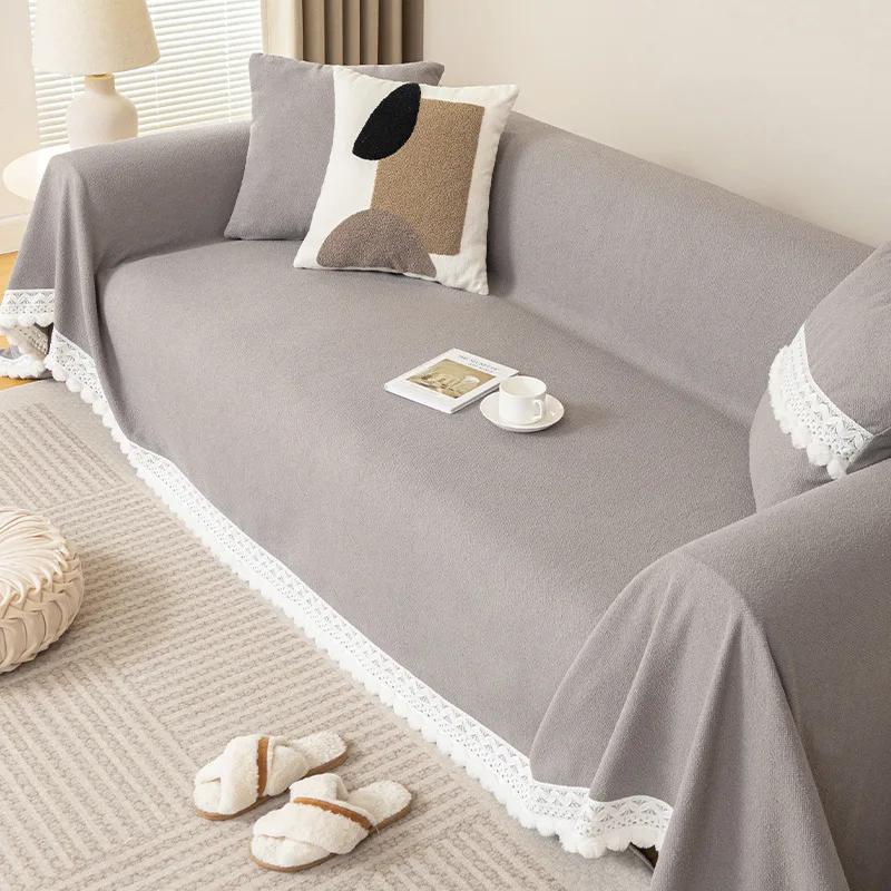 

Водонепроницаемый чехол для дивана, полотенце для украшения, чехол для дивана, шикарное одеяло, чехол для домашних животных, детей, защита от царапин кошек 180x130cm серый