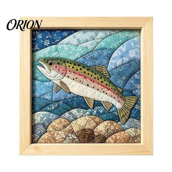 Japanese Textile Art Sets DIY Fabric Kit, Handmade No-Sew Mosaic Wall Craft with Artistic Projects Frame, Beginner Friendly Cute Animals Layered