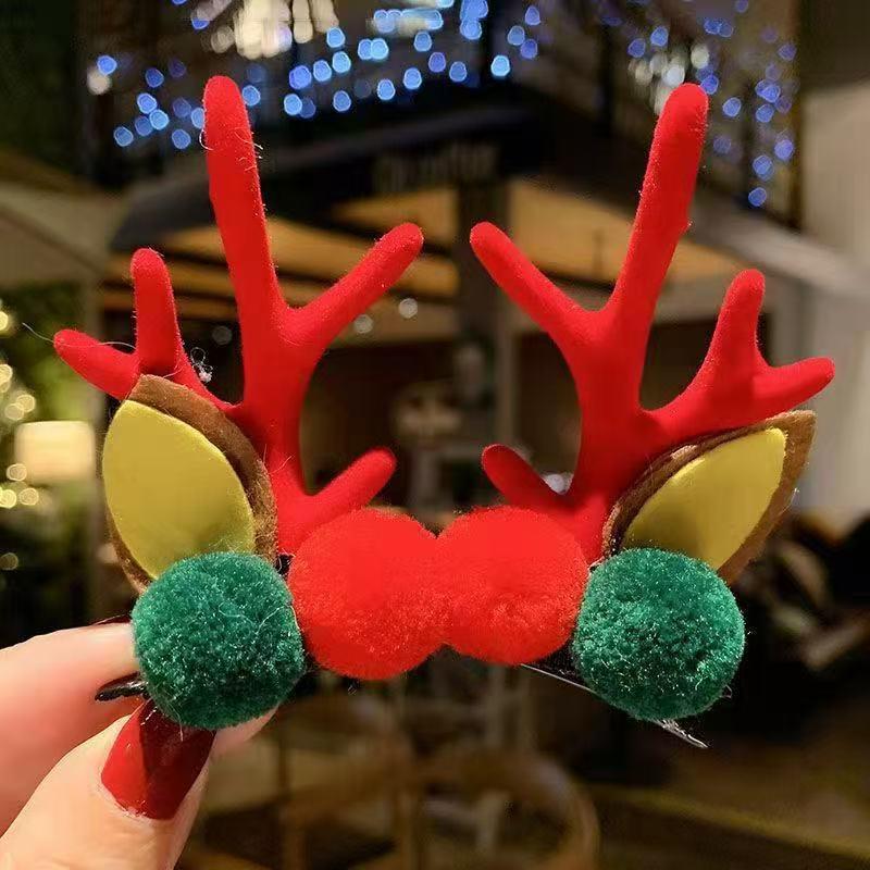 Korean Ins Style Kids' Christmas Antler Hair Clip - Cute Baby and Little Girl Hair Accessory