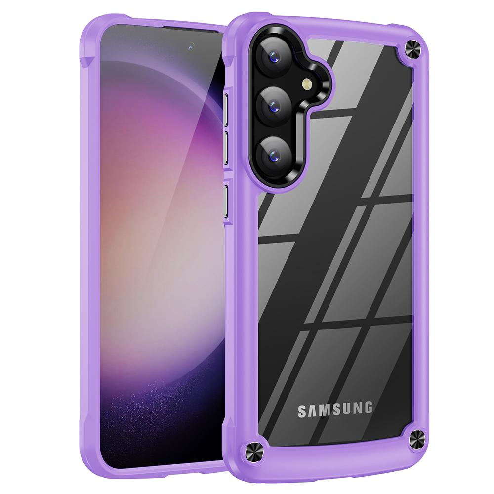 For Samsung Galaxy S25 Case Anti-Drop Alloy Lens Frame PC+TPU Phone Cover