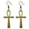 Vintage 2 Colors 52x28mm Ankh Cross Charms Drop Earrings Fashion Handmade Women Earring