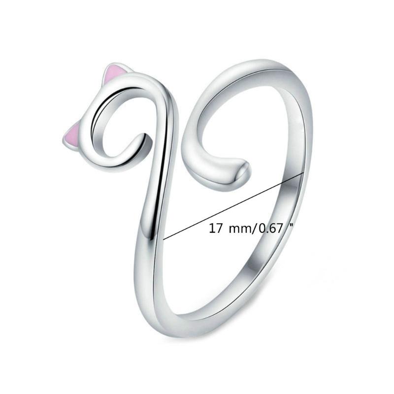 Adjustable Yarn Cat Ears Rings Ornament Modern and Simple Rings Jewelry Personalized Cat Shaped Finger Rings Accessory