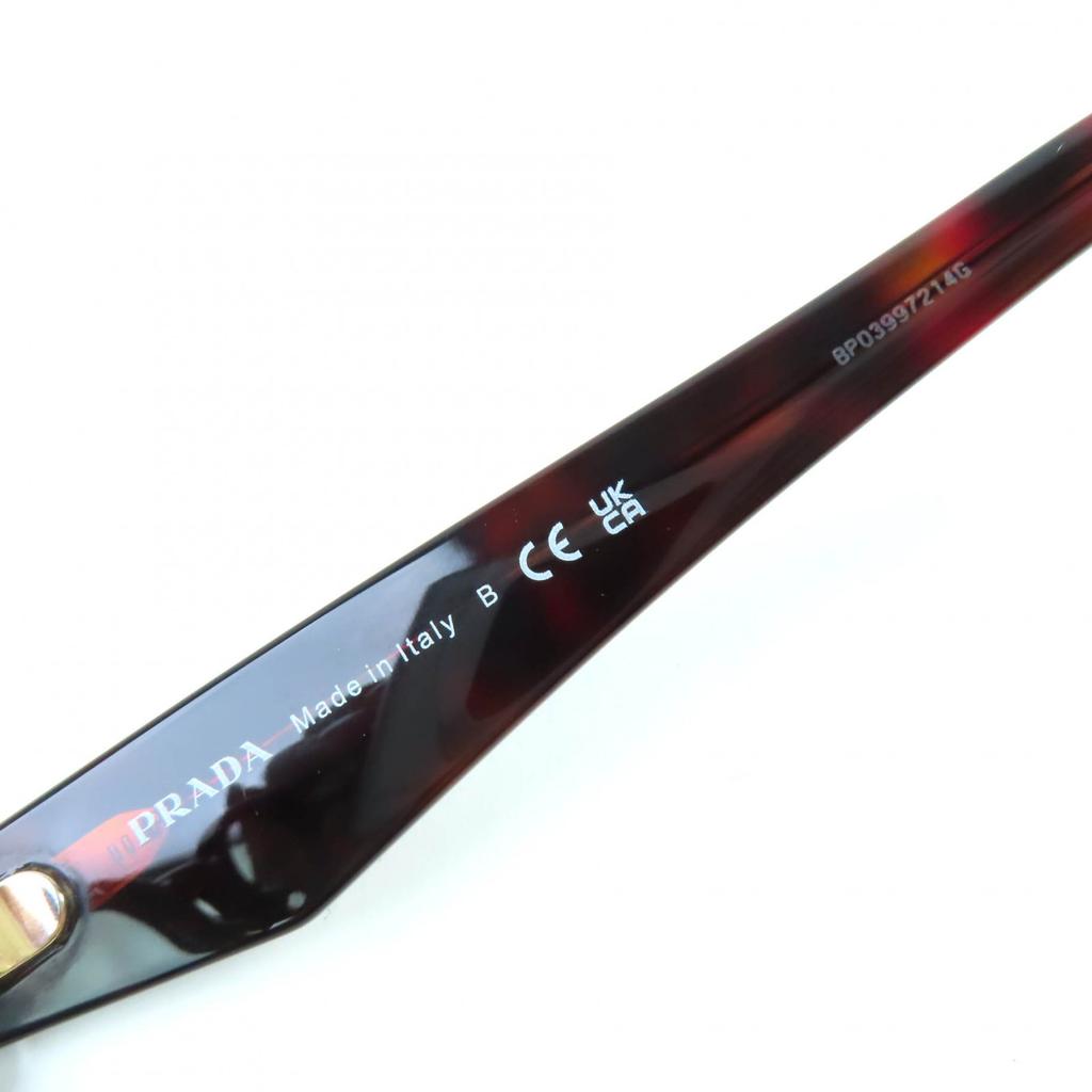 Excellent PRADA Glasses With Logo Brown Marble Women VPRA11-D Used