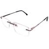RSINC Rimless frame/eyeglass/Spectacle Metal, For Men And Women, Titanium Mestar Gun Black 6610 53-18-138 (IB-12) N2