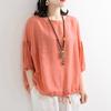 Femmes D'été T-shirt Style Décontracté O-cou 3/4 Manches Chauve-Souris Hauts Pullover Couleur Unie Coupe Ample Chemisier D'été Streetwear