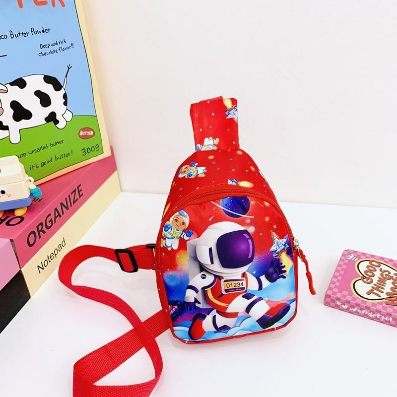 Childrens Cartoon Space Astronaut Chest Bag With Breathable Nylon For Kindergarten Kids