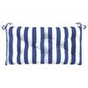 Garden Bench Cushion Blue&White Striped 110x50x7 Cm Fabric