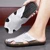 Men Black Slippers Gladiator Sandals Outdoor Summer White Beach Shoes Wide Head Plus Size