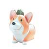 Decorative Corgi Dog Resin Ornaments Collectible Corgi Dog Model Toy  Dried Flower