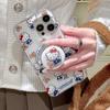 Magnetic Hello Kitty Bracket Phone Casing For Iphone 17 16 Pro Max 17 Air 15 14 12 13 11 Pro Max 16 12 13 Mini Plating Case