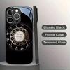 Retro Dial Pattern Tempered Glass Phone Case Suitable for iPhone 17 16 15 14 13 12 11 Pro/ Max /Plus Anti-fall and Shockproof