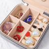 Velvet Jewelry Box Travel Portable Flannel Square Zipper Style Jewellery Storage Case  Gift Holder Ring Earring Holder