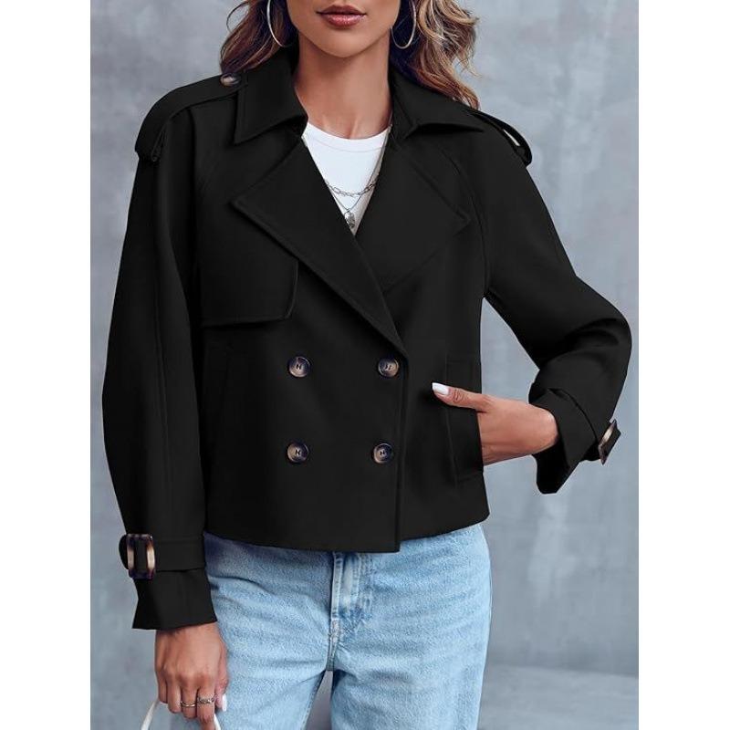 Trench da Donna Corto Doppiopetto Capospalla Casual