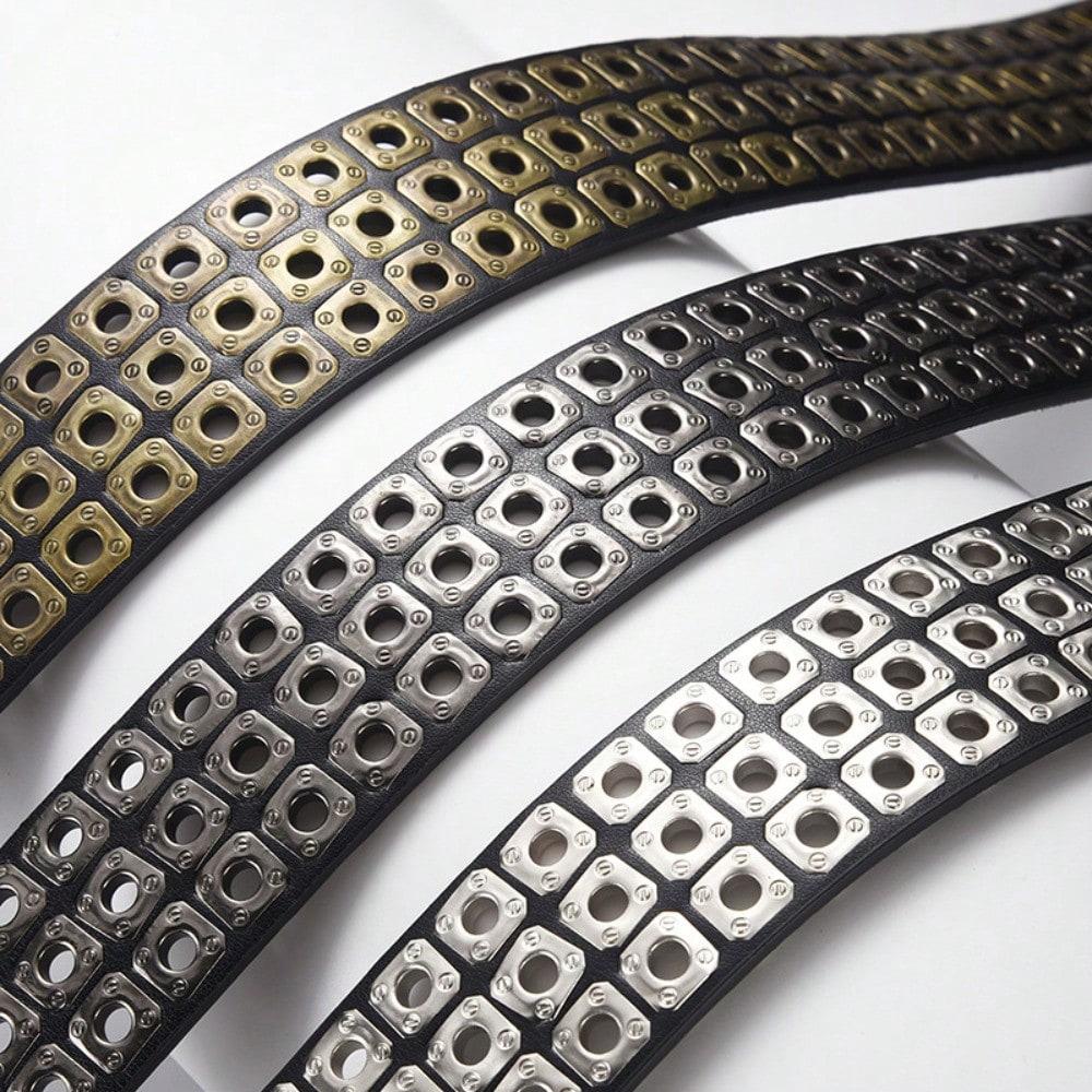 New Men's and Women's Same Willow Hollow Air Eye Punk Style Belt Personalized Trend Waist Belt