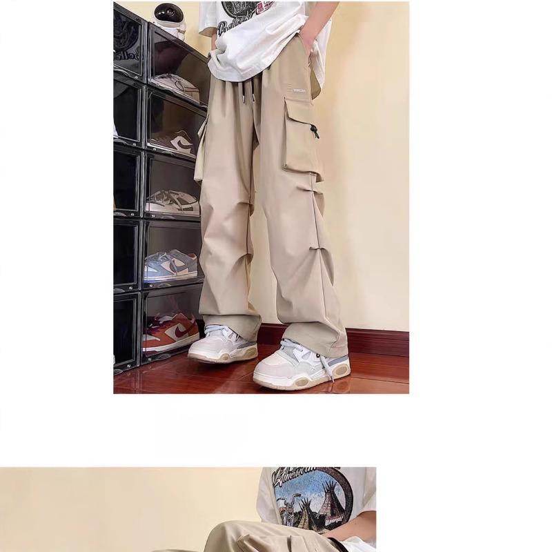 Vintage high street overalls men's straight wide-leg slacks new fashion trend