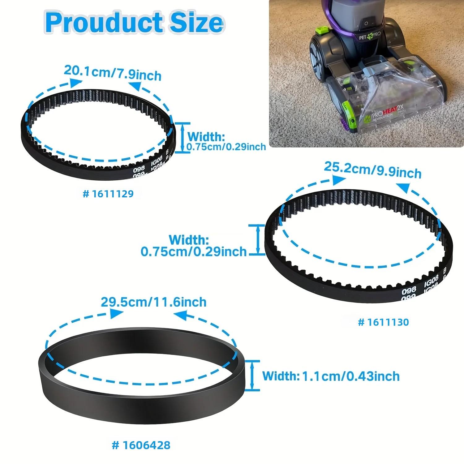 3 Pcs Vacuum Belts Replacement for Bissell ProHeat 2X Revolution Pet Pro Cleaner,Fit Models: 1986, 1964, 2007, 2007P Series