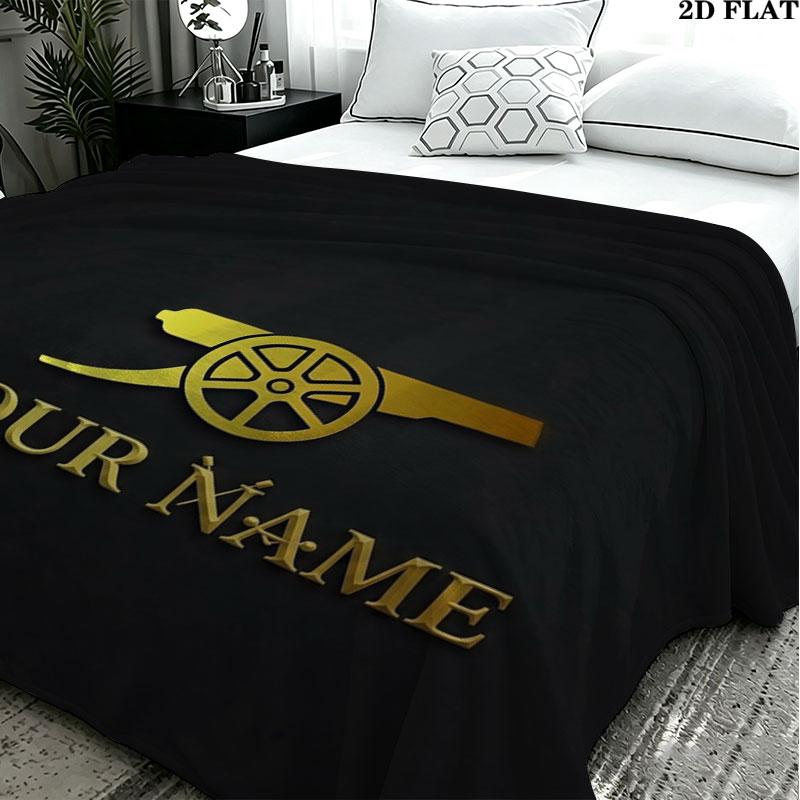 1PC Arsenal F Custom Name Patterned Flannel Blanket Suitable For All Seasons for Home Decor Warmth and Comfort Gifts Holiday Present