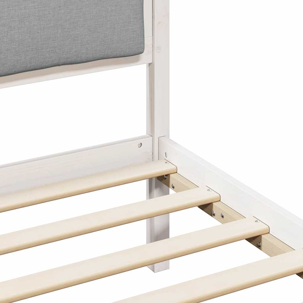 Bed Frame Light Grey 90 x 190 cm Solid Pine Wood