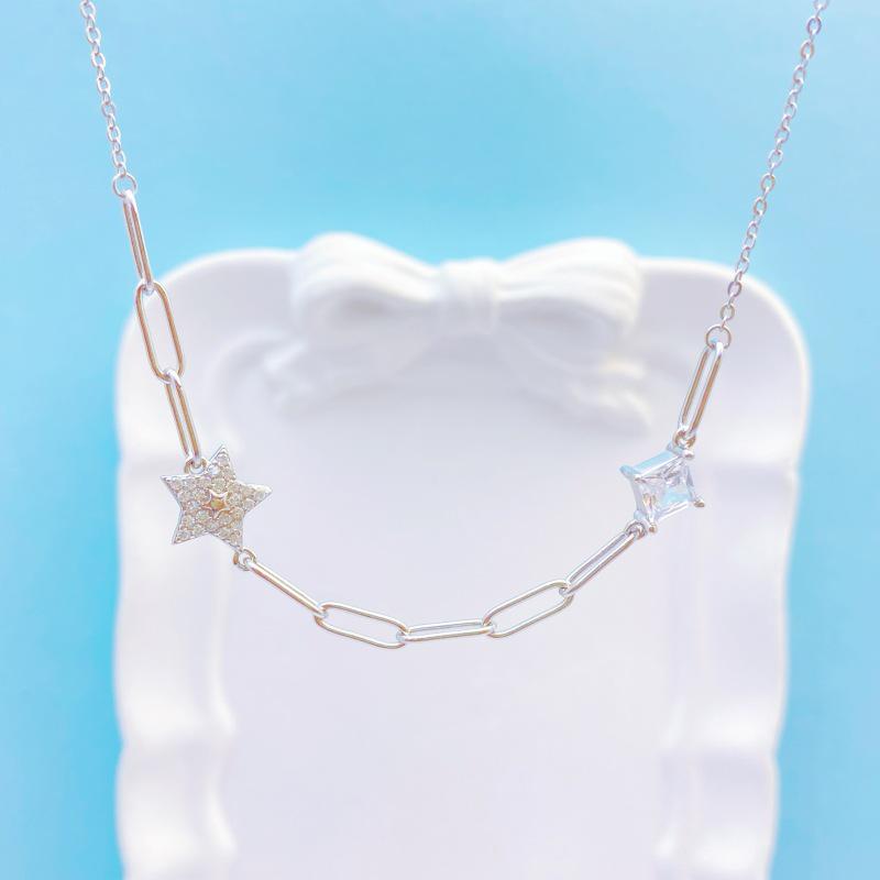 S925 Silver Starburst Necklace for Women: Asymmetrical Design, Luxury Fashion, Simple  Versatile 925 Silver