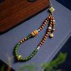 Chinese Style Beads Phone Lanyard Vintage Antique Green Wrist Rope Pendant  For Men