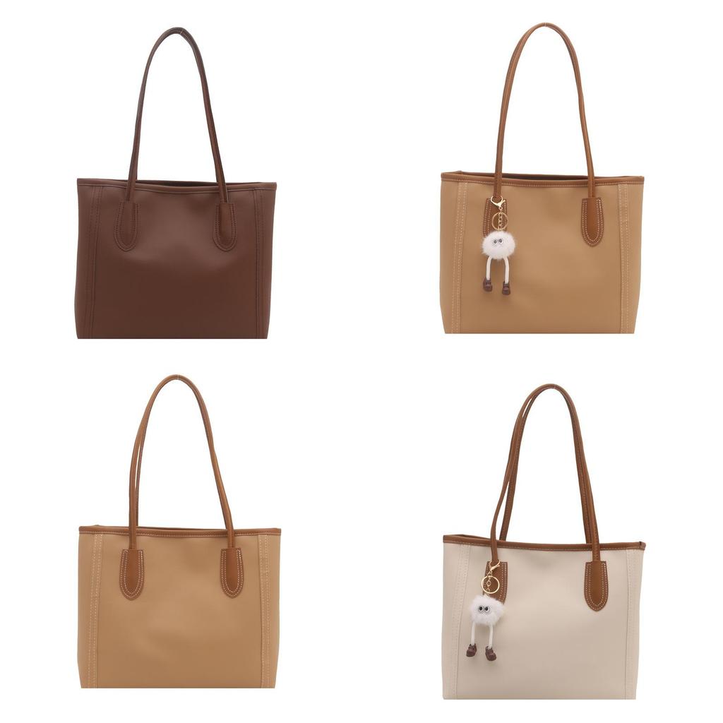 Retro Womens Oversized Tote Bag With Stitching Details And Internal Pouch For Commuting