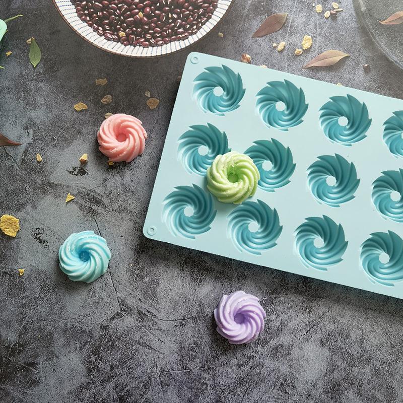 

15 отверстий спиральная форма силиконовая форма для торта мусс десерт выпечка шоколад пончики формы для выпечки кондитерские изделия форма для выпечки