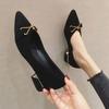 Women's Comfortable Wear-resistant Shoes 2025 New Style Thick Heel Shallow Mouth Shoes Soft Leather Sole Trendy Brand Women's