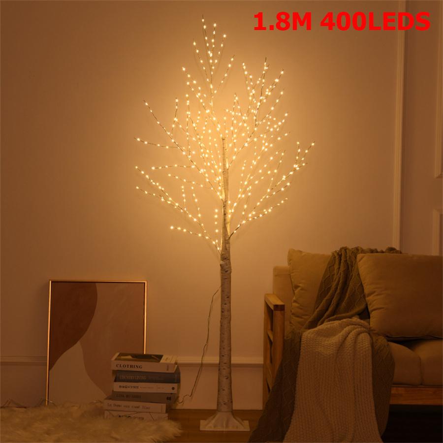 1.5M 1.8M Lighted Birch Tree Christmas Twig Trees Fairy Lights Artificial White Birch Tree Garland Lights String Lights