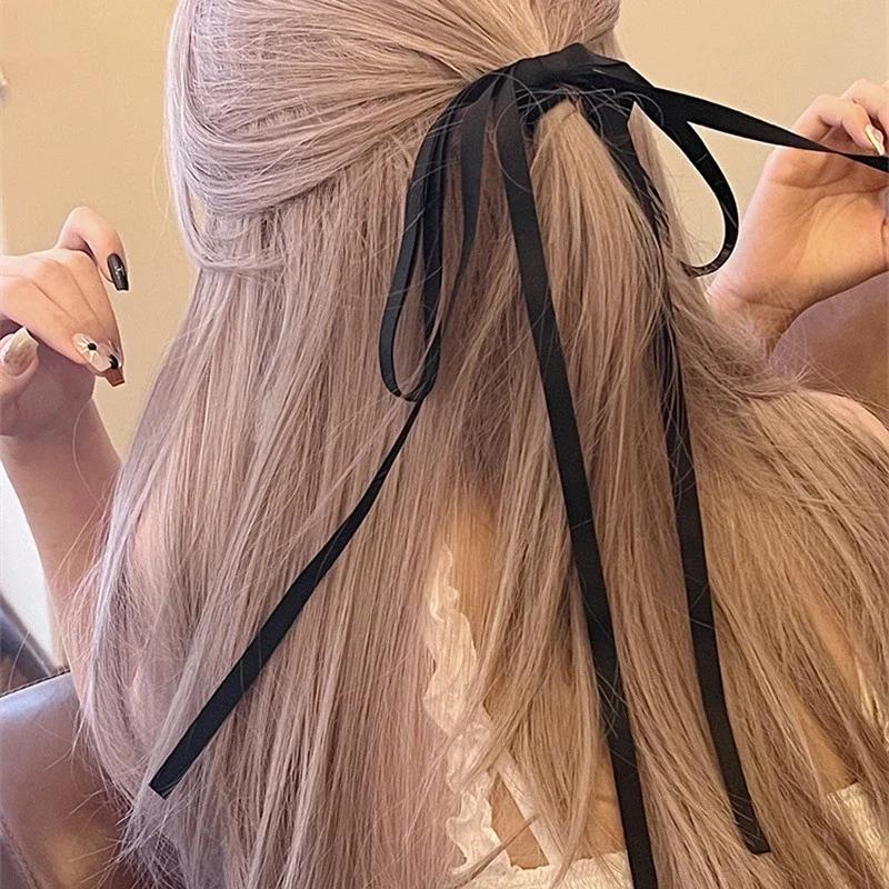 Korean Style Cute Ribbon Bow Elastic Hair Band for Girls Women Hair Rope Ties Headband Ponytail Holder Scrunchies Hair Accessory