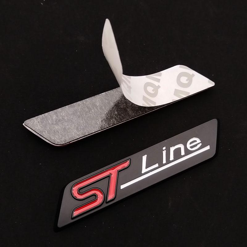 cjbkmg1 3D Metal STLine ST Line Emblem Car Fender Rear Trunk Badge Decals Sticker For Ford Focus Fiesta Mondeo Decorative Accessories