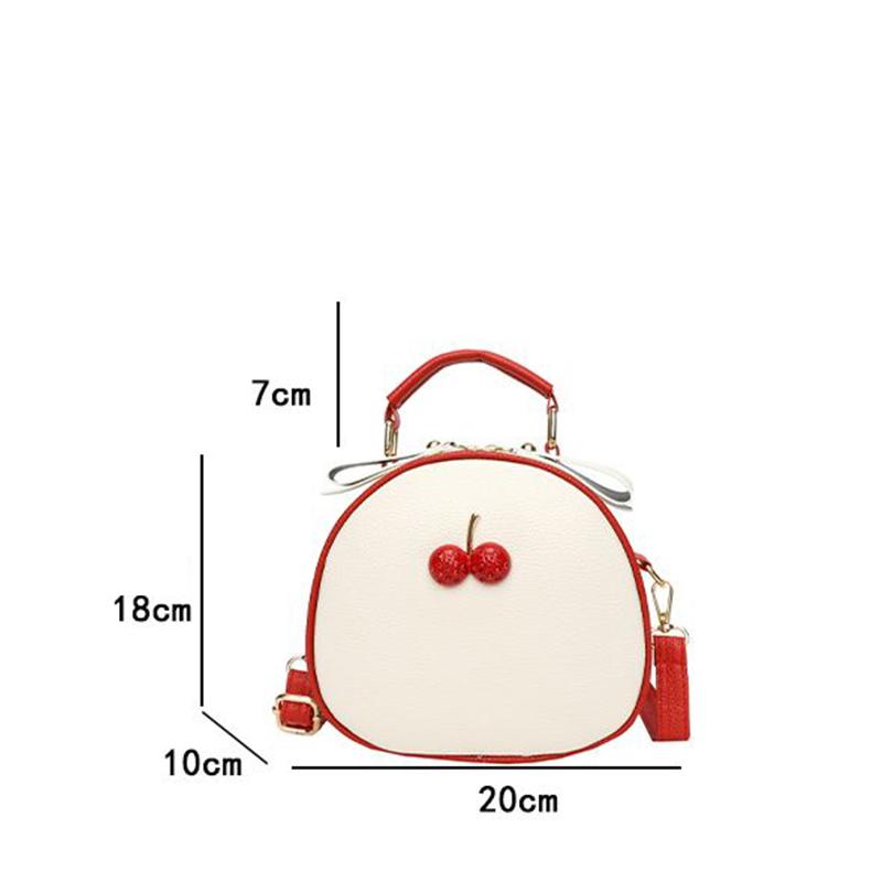 Litchi Pattern Contrast Cherry Small Purse and Handbags New Womens Sling-shoulder Crossbody Mobile Phone Bag CLE