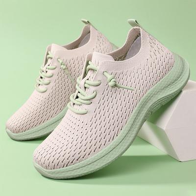 Shoes Women's Shoes Summer New Breathable Casual Single Shoes Soft Sole Fly-woven Couple Lace-up Sneakers 2025