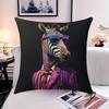pc D Flat Pillow Not Included Zebra Sunglasses Suit Art Cushion Cover Short Plush Funny Animal Lover Gift Case