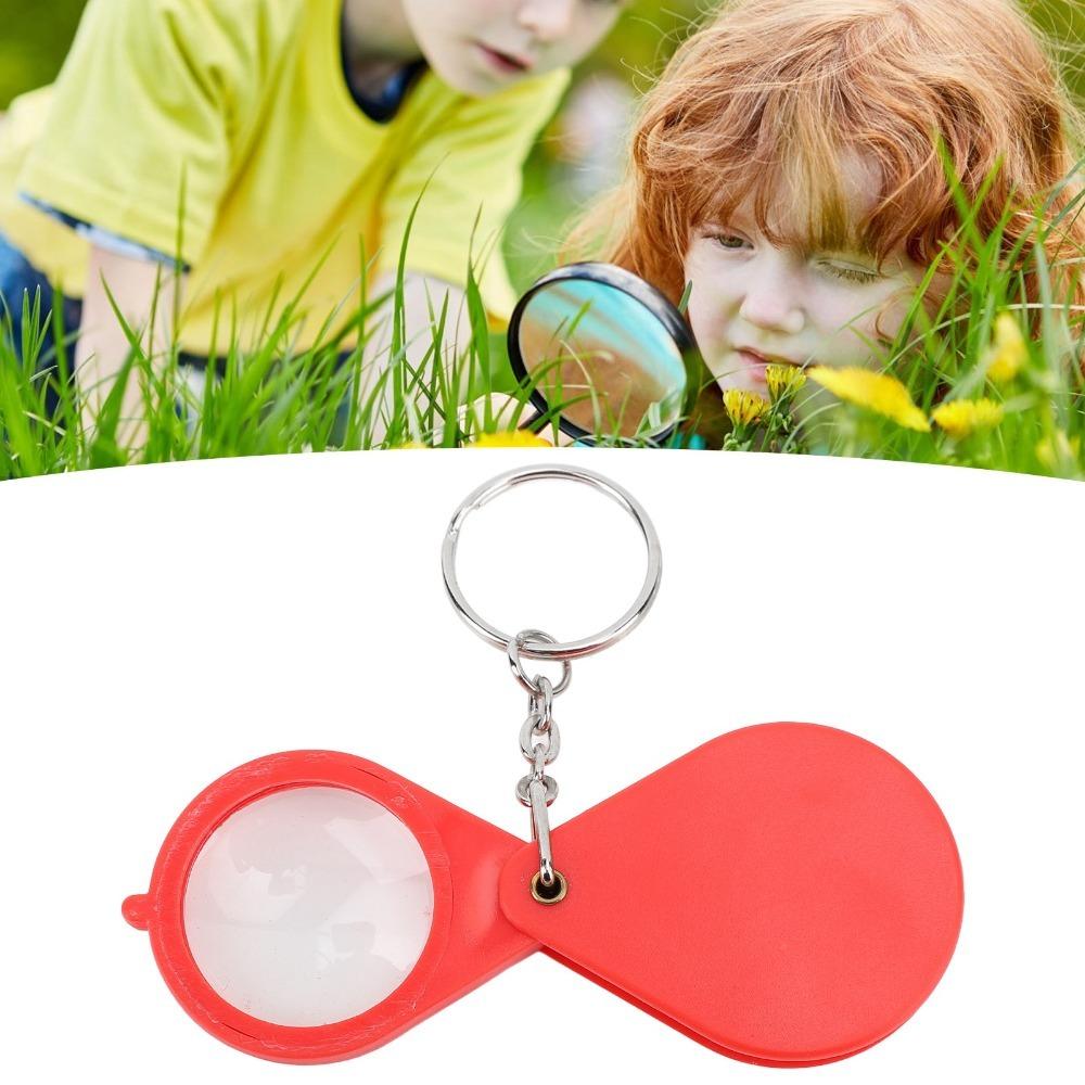 32mm Lens Diameter Magnifier Keychain With Key Ring Mini Magnifying Glass  Outdoor Reading