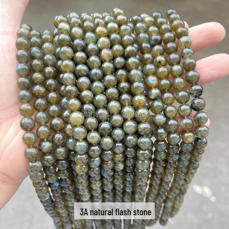 

Лабрадорит Флэш-камень Круглые свободные бусины для самостоятельного изготовления ювелирных изделий Аксессуары 6mm / ~60 beads