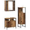 Bathroom Furniture Set with Shelf and Door 3 Pcs Brown Particleboard