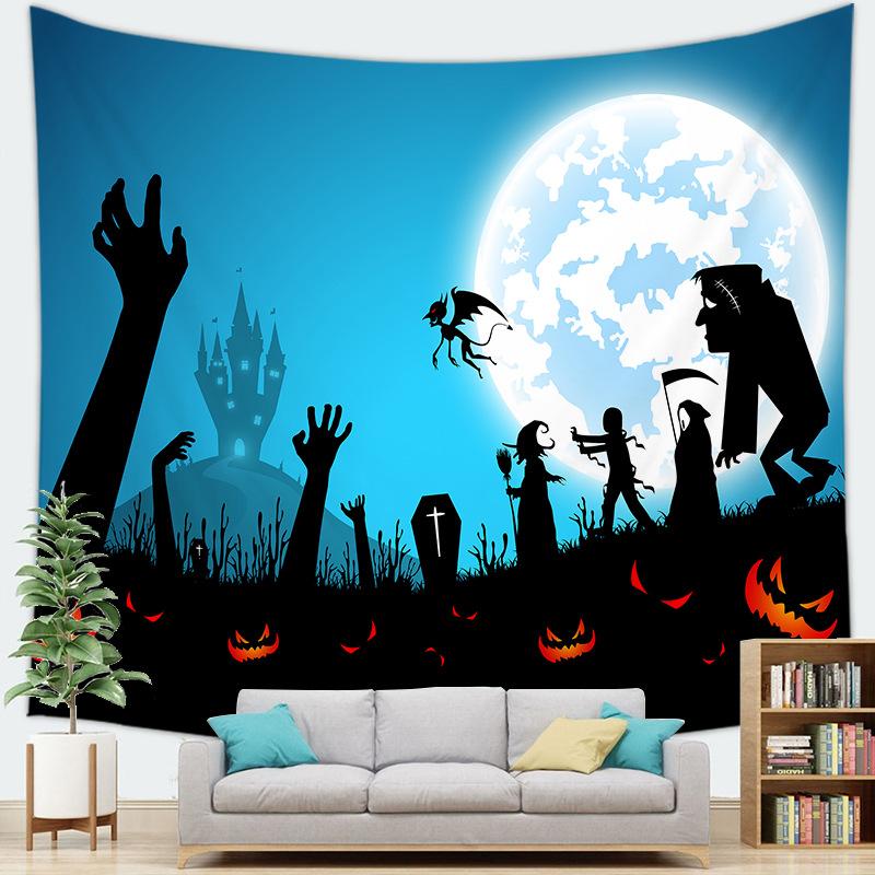 Halloween Decoration Background Cloth Digitalprinted Polyester Tapestries Living Rooms Bedrooms Macrame Wall Hanging