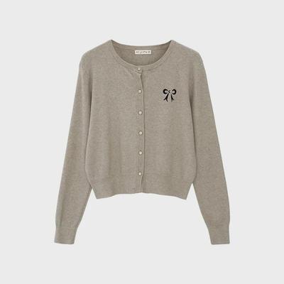 2024 İlkbahar Avrupa Kolej Tarzı Kadın Retro Örme Hırka - Uzun Kollu Günlük Dış Giyim