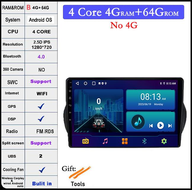 Android 14 For Peugeot Bipper 2008 - 2017 Car Audio Player Stereo Video Multimedia Radio Bluetooth GPS Navigation