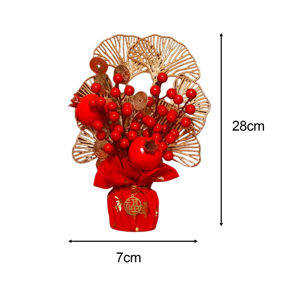Chinese Lunar Year Decoration Gift Lucky Tree Artificial Potted for China Spring Festival Office Birthday Graduation Wedding